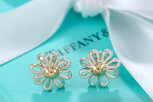 Tiffany & Co. Paloma Picasso Silver Daisy Gold Bead Flower Earrings