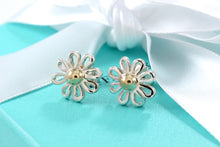 Load image into Gallery viewer, Tiffany &amp; Co. Paloma Picasso Silver Daisy Gold Bead Flower Earrings
