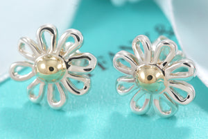 Tiffany & Co. Paloma Picasso Silver Daisy Gold Bead Flower Earrings