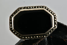 Load image into Gallery viewer, Sterling Silver Large Octagon Black Onyx Brooch Pin
