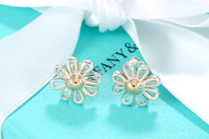 Tiffany & Co. Paloma Picasso Silver Daisy Gold Bead Flower Earrings