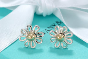 Tiffany & Co. Paloma Picasso Silver Daisy Gold Bead Flower Earrings