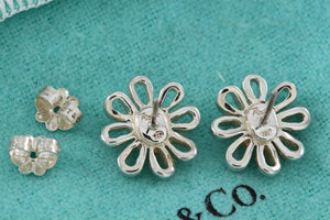 Tiffany & Co. Paloma Picasso Silver Daisy Gold Bead Flower Earrings