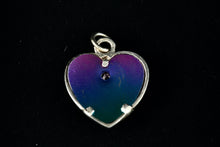 Load image into Gallery viewer, Sterling Silver Heart Filigree Blue Abalone Heart Charm Pendant
