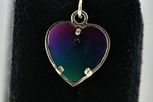 Load image into Gallery viewer, Sterling Silver Heart Filigree Blue Abalone Heart Charm Pendant
