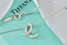Load image into Gallery viewer, Tiffany &amp; Co. Elsa Peretti Silver Alphabet Letter &quot;E&quot; Pendant Necklace
