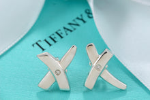 Load image into Gallery viewer, Tiffany &amp; Co. Paloma Picasso Silver &quot;X&quot; Diamond Stud Earrings
