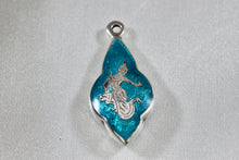 Load image into Gallery viewer, Siam Sterling Silver Teal Enamel Pendant
