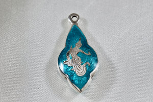 Siam Sterling Silver Teal Enamel Pendant