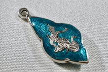 Load image into Gallery viewer, Siam Sterling Silver Teal Enamel Pendant
