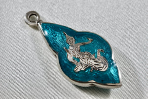 Siam Sterling Silver Teal Enamel Pendant