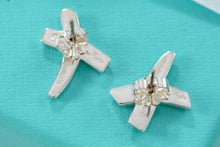 Load image into Gallery viewer, Tiffany &amp; Co. Paloma Picasso Silver &quot;X&quot; Diamond Stud Earrings
