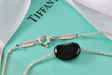 Load image into Gallery viewer, Tiffany &amp; Co. Elsa Peretti Silver Black Jade Small Bean 16&quot; Necklace
