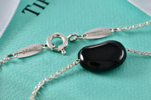 Load image into Gallery viewer, Tiffany &amp; Co. Elsa Peretti Silver Black Jade Small Bean 16&quot; Necklace
