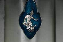 Load image into Gallery viewer, Siam Sterling Silver Teal Enamel Pendant
