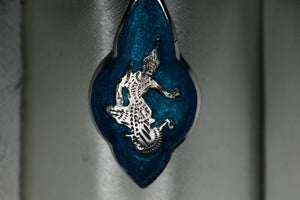 Siam Sterling Silver Teal Enamel Pendant