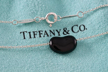 Load image into Gallery viewer, Tiffany &amp; Co. Elsa Peretti Silver Black Jade Small Bean 16&quot; Necklace
