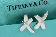 Load image into Gallery viewer, Tiffany &amp; Co. Paloma Picasso Silver &quot;X&quot; Diamond Stud Earrings
