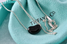 Load image into Gallery viewer, Tiffany &amp; Co. Elsa Peretti Silver Black Jade Small Bean 16&quot; Necklace
