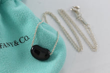 Load image into Gallery viewer, Tiffany &amp; Co. Elsa Peretti Silver Black Jade Small Bean 16&quot; Necklace
