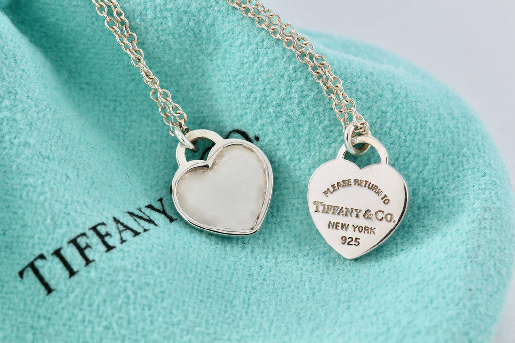 Return To Tiffany & Co. Silver Double Mini Double Heart 16