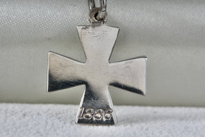 1886 HIN Sterling Silver Iron Cross Pendant