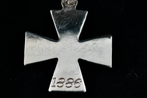 1886 HIN Sterling Silver Iron Cross Pendant