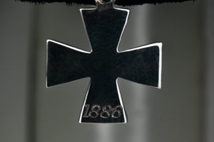 1886 HIN Sterling Silver Iron Cross Pendant