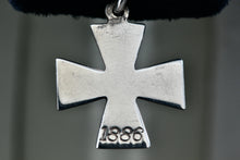 Load image into Gallery viewer, 1886 HIN Sterling Silver Iron Cross Pendant
