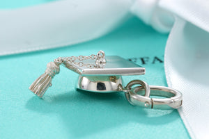 Tiffany & Co. Silver Graduation Cap Tassle Charm Pendant