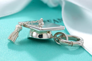 Tiffany & Co. Silver Graduation Cap Tassle Charm Pendant