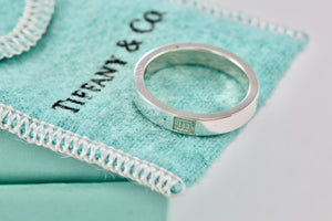 Tiffany & Co. Atlas Silver Motif Narrow Band Ring