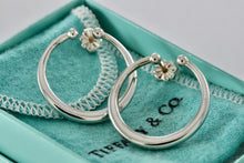 Load image into Gallery viewer, Tiffany &amp; Co. Vintage Silver Open Circle Hoop Stud Earrings w/ 14K Gold Post
