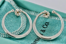 Load image into Gallery viewer, Tiffany &amp; Co. Vintage Silver Open Circle Hoop Stud Earrings w/ 14K Gold Post
