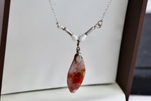 Load image into Gallery viewer, Sterling Silver Red Agate Pearl Bead Drop 20&quot; Necklace
