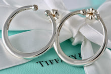 Load image into Gallery viewer, Tiffany &amp; Co. Vintage Silver Open Circle Hoop Stud Earrings w/ 14K Gold Post
