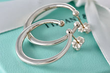 Load image into Gallery viewer, Tiffany &amp; Co. Vintage Silver Open Circle Hoop Stud Earrings w/ 14K Gold Post
