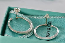 Load image into Gallery viewer, Tiffany &amp; Co. Vintage Silver Open Circle Hoop Stud Earrings w/ 14K Gold Post
