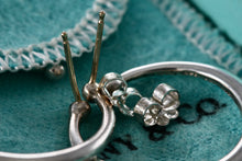 Load image into Gallery viewer, Tiffany &amp; Co. Vintage Silver Open Circle Hoop Stud Earrings w/ 14K Gold Post
