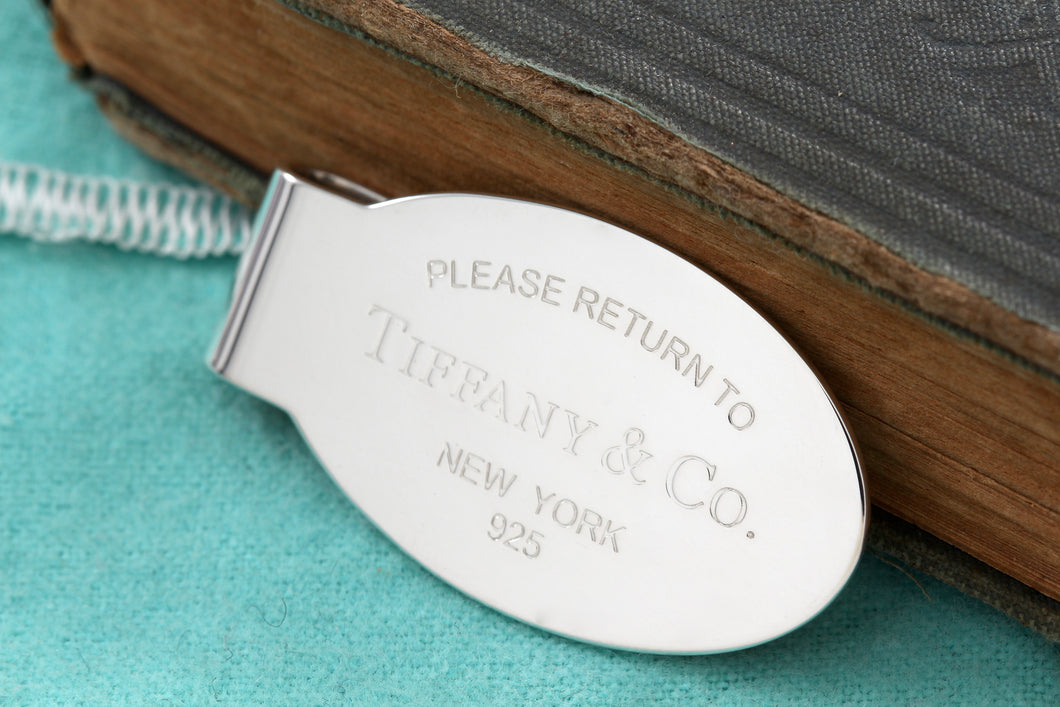 Return To Tiffany & Co. Mens Silver Oval Money Clip