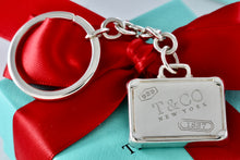 Load image into Gallery viewer, Tiffany &amp; Co. 1837 Silver Suitcase Pendant Key Ring Keychain
