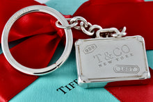 Load image into Gallery viewer, Tiffany &amp; Co. 1837 Silver Suitcase Pendant Key Ring Keychain
