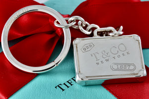 Tiffany & Co. 1837 Silver Suitcase Pendant Key Ring Keychain