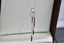 Load image into Gallery viewer, Sterling Silver 3 Dangling Bar Wind Chime Pendant 18&quot; Necklace
