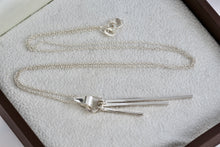 Load image into Gallery viewer, Sterling Silver 3 Dangling Bar Wind Chime Pendant 18&quot; Necklace
