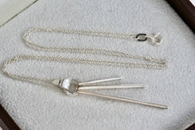 Load image into Gallery viewer, Sterling Silver 3 Dangling Bar Wind Chime Pendant 18&quot; Necklace
