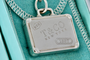 Tiffany & Co. 1837 Silver Suitcase Pendant Key Ring Keychain