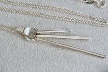 Load image into Gallery viewer, Sterling Silver 3 Dangling Bar Wind Chime Pendant 18&quot; Necklace
