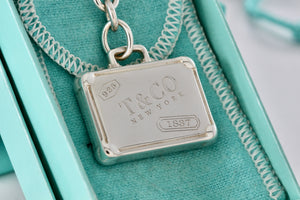 Tiffany & Co. 1837 Silver Suitcase Pendant Key Ring Keychain