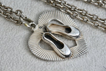 Load image into Gallery viewer, Sterling Silver Heart &amp; Shoes Charm Pendant w/ 24&quot; Stainless Steel Chain
